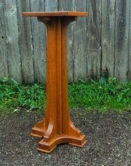 Charles Limbert Oak Pedestal or Plant Stand.  Signed.